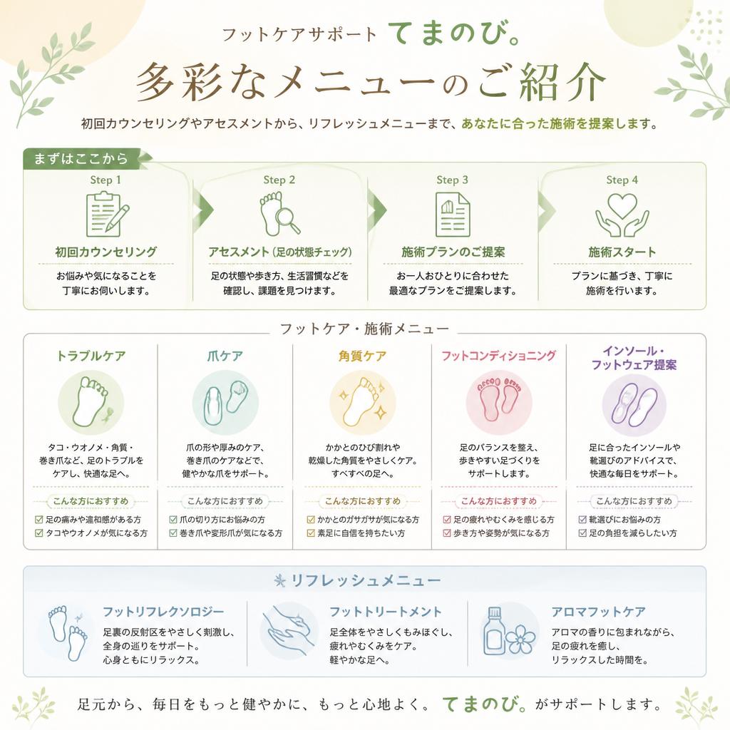 4. 当サロンのフットケアメニュー